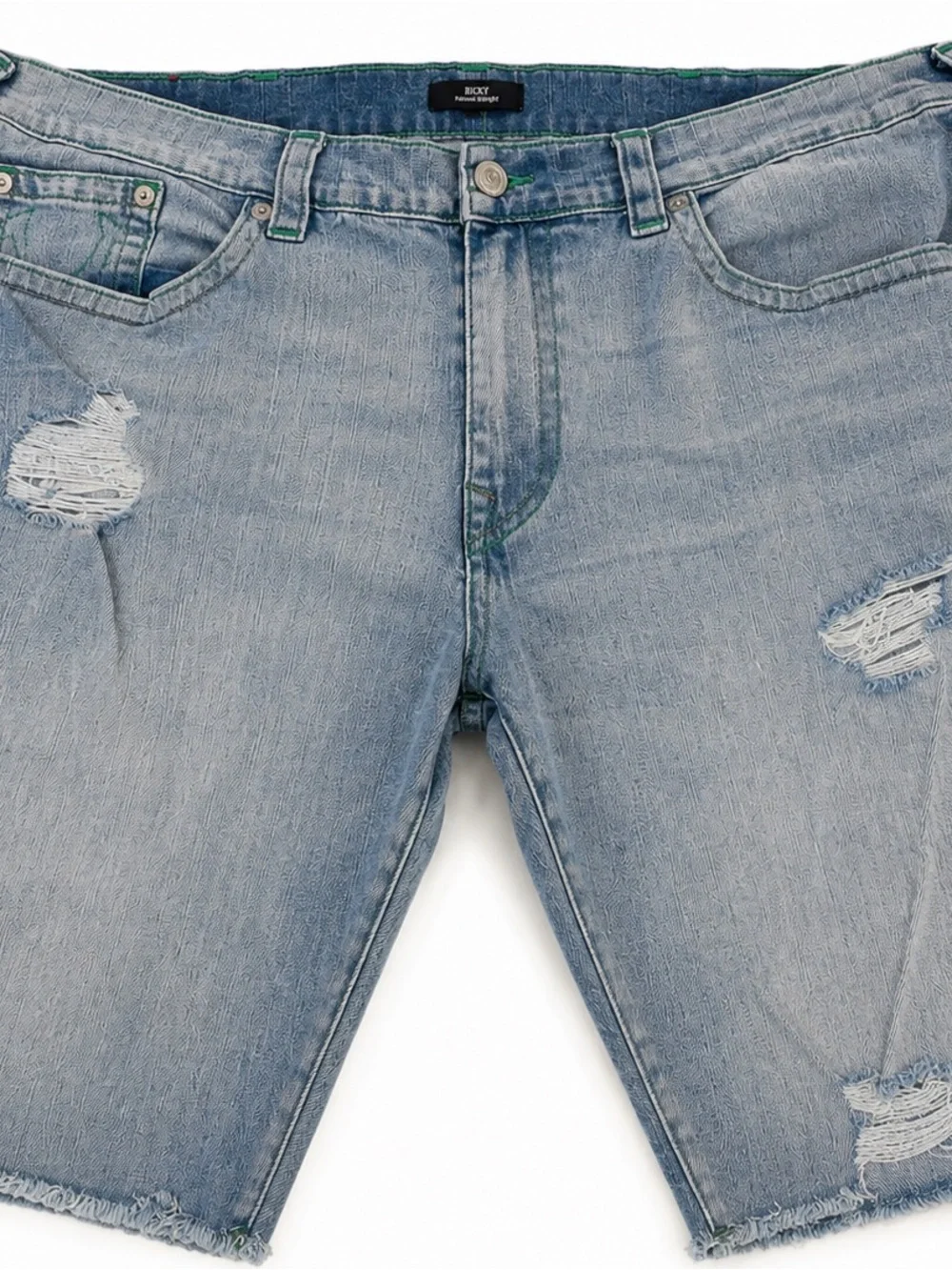 True Religion Light Blue Distressed Men’s Denim Shorts